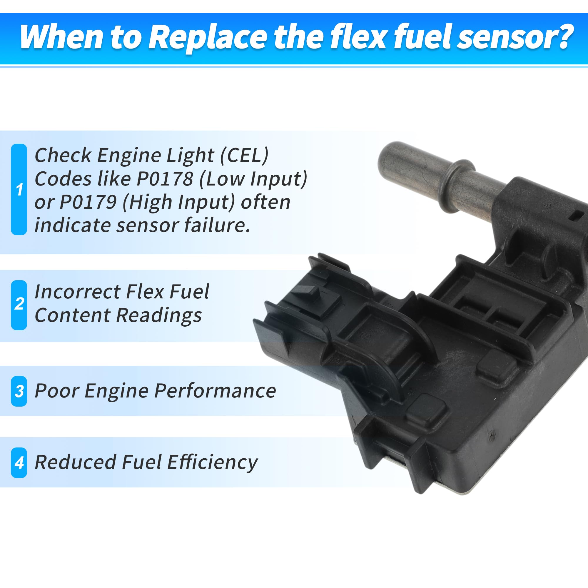 No.13507128 Sensore E85 Flex Fuel per Chevrolet Silverado 1500 2014-2018 per Chevrolet Suburban 2015-2020 per GMC Sierra 1500 2014-2018 per GMC Yukon 2015-2020