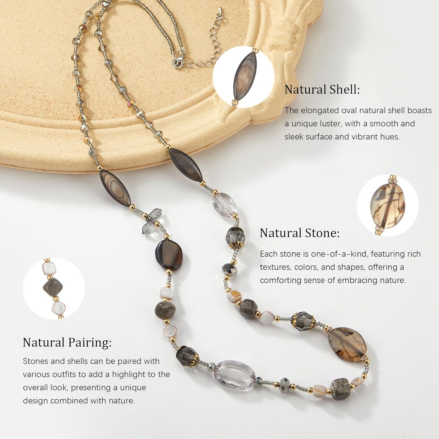 FULU AUTUMN Long Necklaces for Women Trendy Long Chunky Beaded Necklace Boho Fashion Costume Jewelry Mothers Day Gifts for Her - Image 4