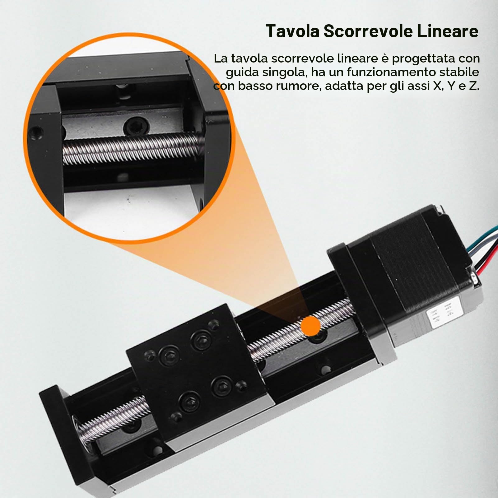 Tavola di Scorrimento Lineare, Attuatore a Stadio Lineare da 150mm Vite a Forma di T Fase di Movimento Lineare a Guida Singola per Assi X Y Z, Fase di Guida Lineare