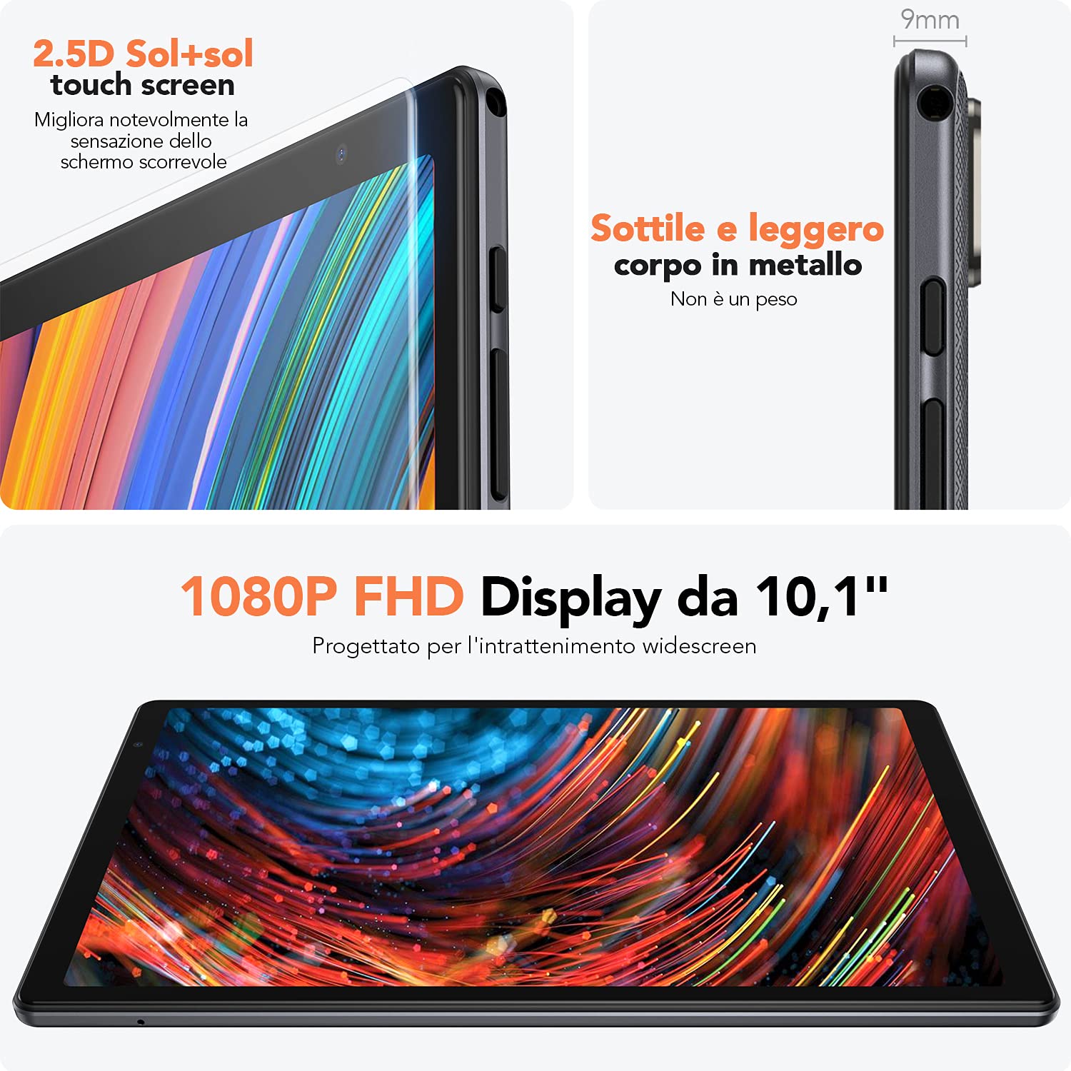 LNMBBS Tablet 10 Pulgadas, Android Tablet, 1920 * 1200 FHD