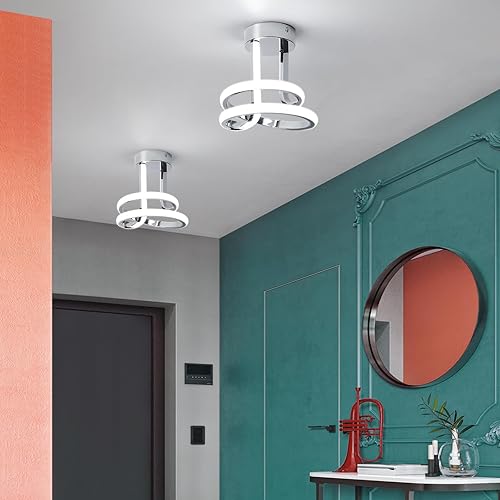 Moderna lámpara LED de techo, pequeña lámpara de techo de 6000 K para pasillo, iluminación interior cercana al techo para dormitorio, baño, cocina,