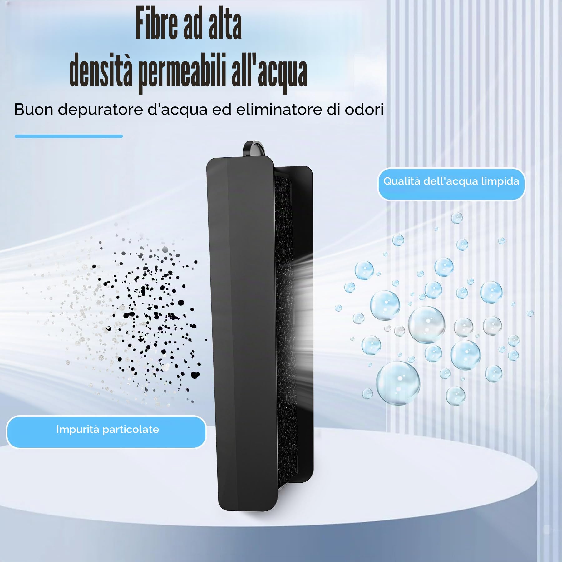 Forever Speed Inserto Filtro a Carbone Attivo in Poliestere, per Particelle di Sporco Fini, Carbone Attivo per scolorimento/odori, per filtri Esterni Acquario, Confezione da 6