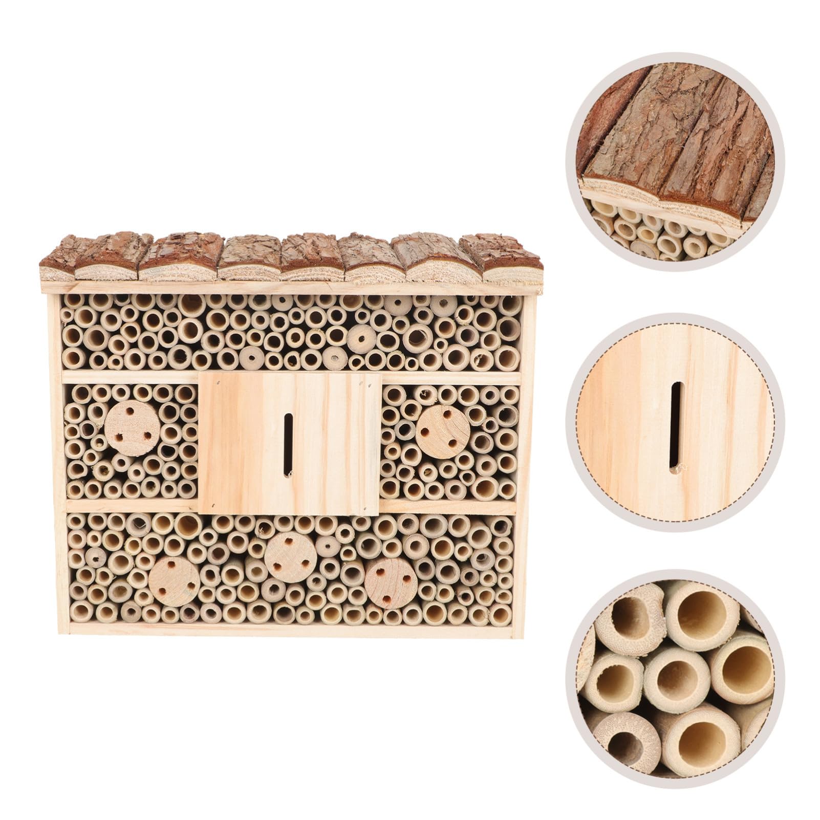 Casa delle Api in Legno Decorativa per Giardino, Habitat Esterno per Insetti Benefici, Cabina da Giardino Resistente e Pratica, per Osservazione Natura e Contesto Ecologico