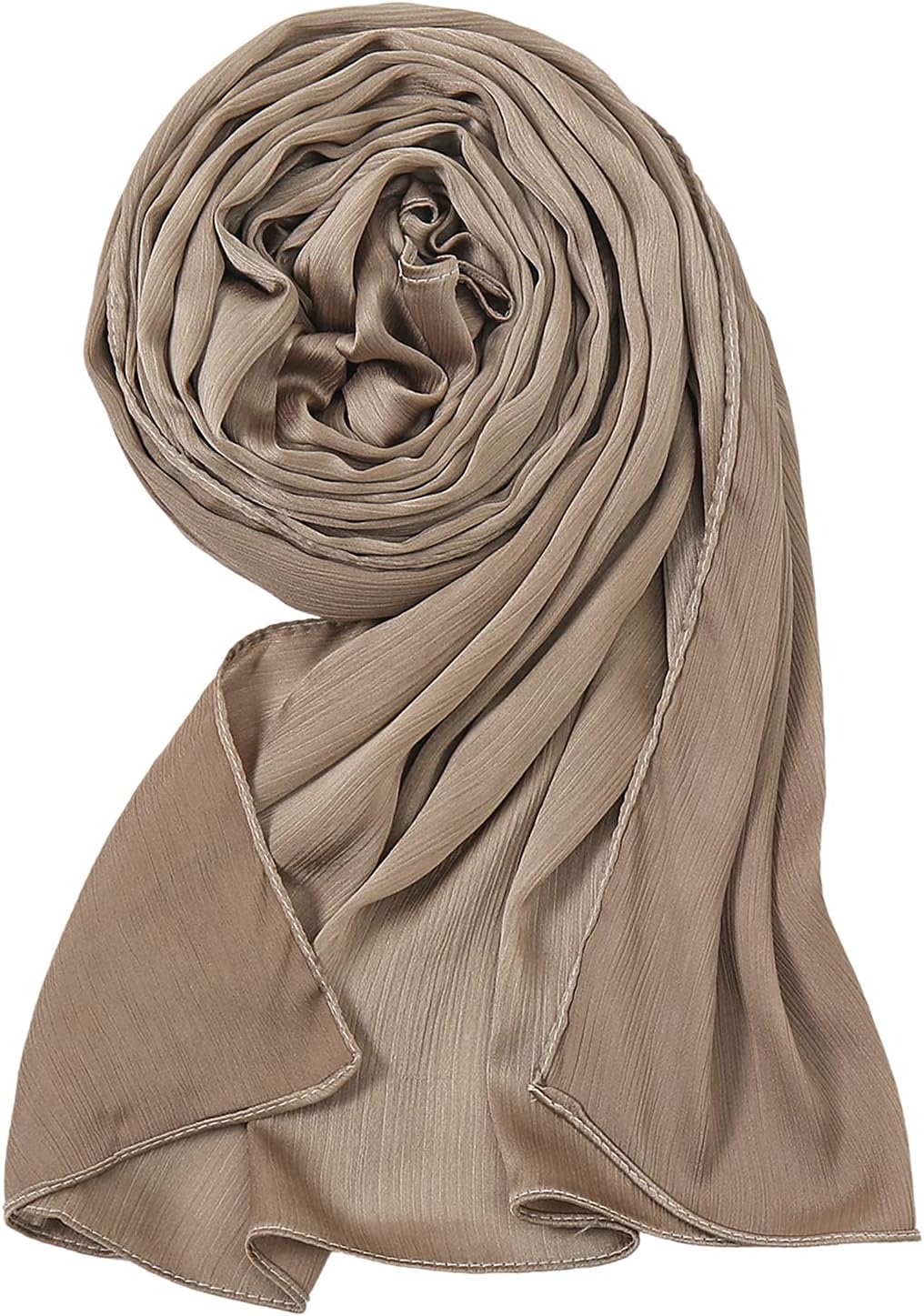 LMVERNASolid Color Silk Satin Chiffon Scarf Fashion Soft Hijab Long Wrap Scarves for Women
