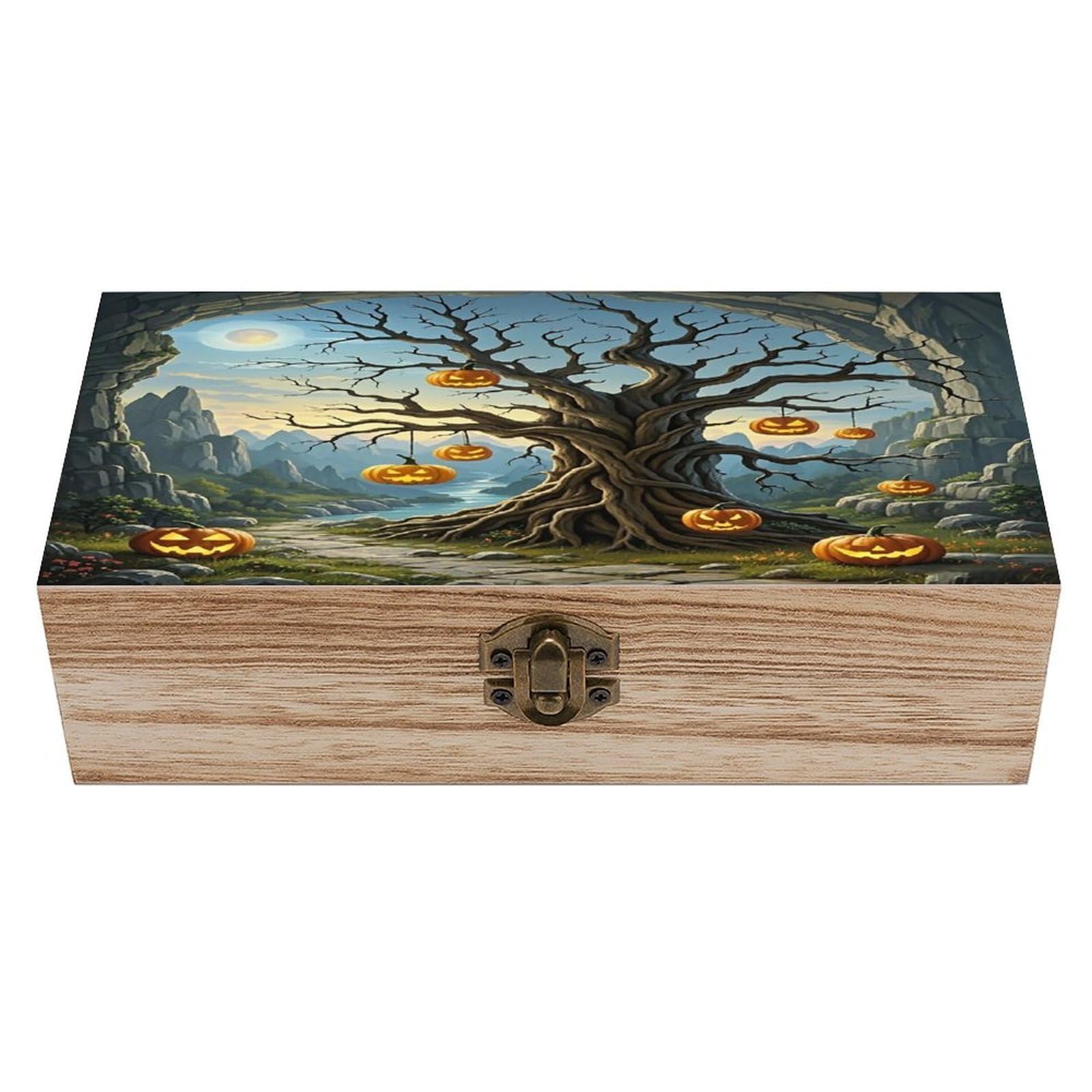 LZQPOEAS Dried Tree Pumpkin Lantern Wooden Box Storage Space to Organize Jewelry in A Beautiful Small Storage Box Decorative Card Boxes Memory Treasure Boxes for Crafts And Photo Storage