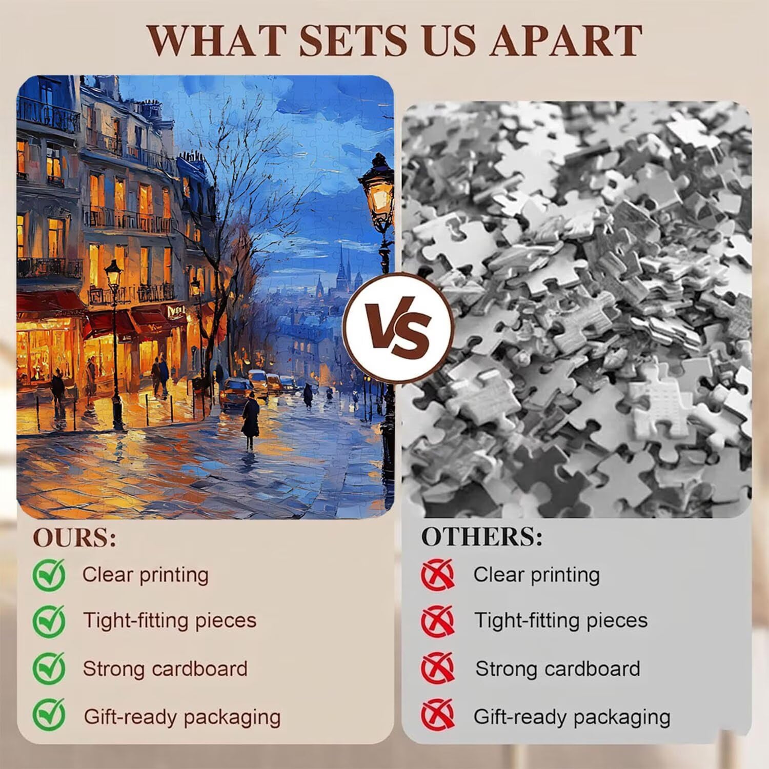 architettura Città Puzzle 1000 Pezzi per Adulti, Puzzle in Legno - Collezione Classica con Poster Incluso - Sfida di Concentrazione e Passatempo Antistress, Gioco per Famiglia, 75 x 50 cm f0-483