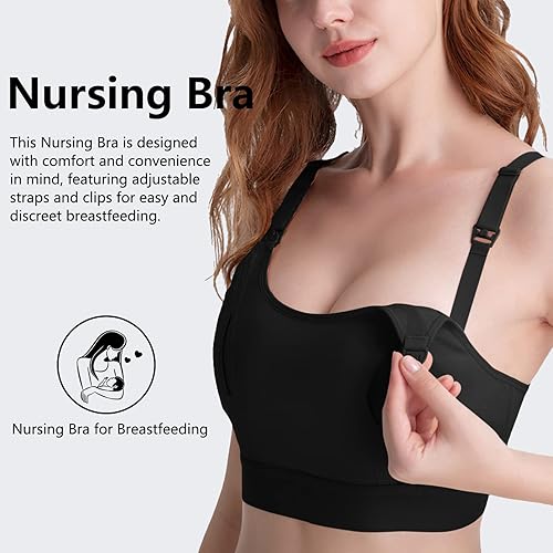 Miniatura 3 de 4HOW Sujetador de lactancia y extracción manos libres para lactancia materna - Soporte ajustable para extractor de leche compatible con talla