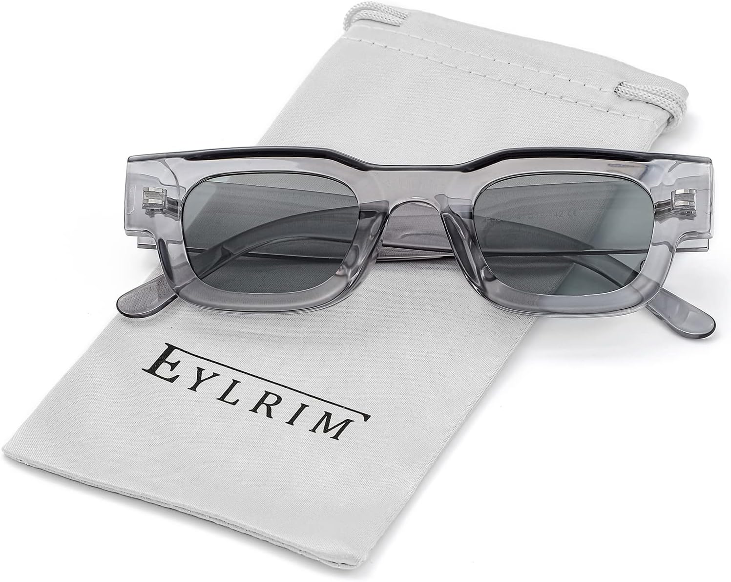 EYLRIM Thick Square Frame Sunglasses for Women Men Chunky Rectangle Polarized Sunglasses UV400 Protection - Image 5