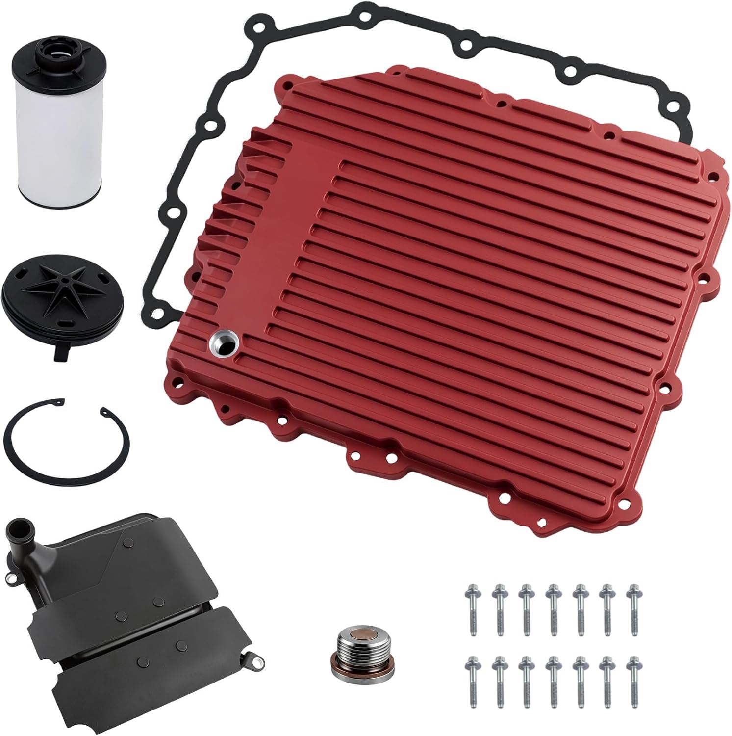 Upgraded aluminum Transmission Oil Pan with Magnetic Drain Plug/Gasket Compatible with BMW 335is 2011 2012，2013, 135i 2011-2013, M5 2013-2016, Z4 2009 2010-2016,M6 Gran Coupe 28107842828 (Silver)