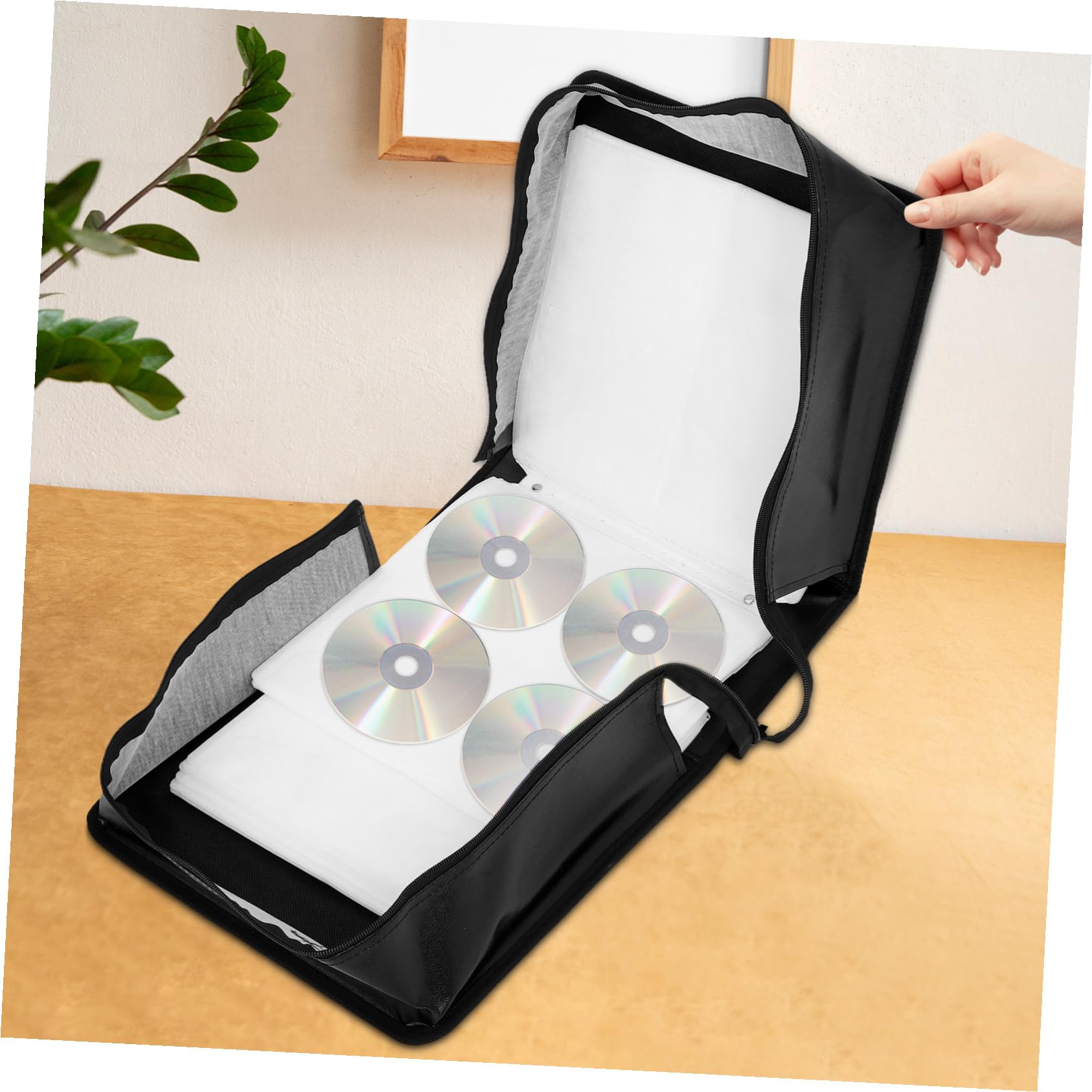 Ipetboom Custodia per CD e Dvd Organizer da Viaggio con Cinturino Espositore Portatile per Custodie Porta Dvd Custodia Rigida per Dischi