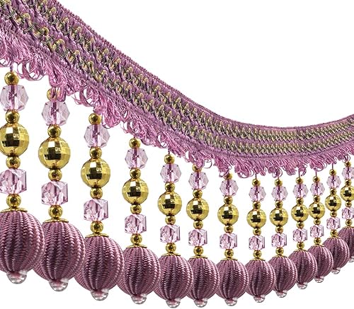 Miniatura 4 de Cinta decorativa de 3 yardas con flecos y borlas, borlas, para cubierta de piano, cinta decorativa para cortina (gris)