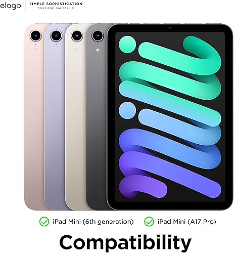 Miniatura 9 de elago Funda magnética tipo folio para iPad Mini de 8.3 pulgadas, 6 generación, la placa trasera se puede fijar a materiales metálicos, compatible