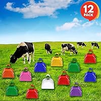 Vista 2 de ArtCreativity Campana de metal de 3 pulgadas para hacer ruidos, paquete de 12 unidades, pequeña campana de metal ruidosa con asa, ideal