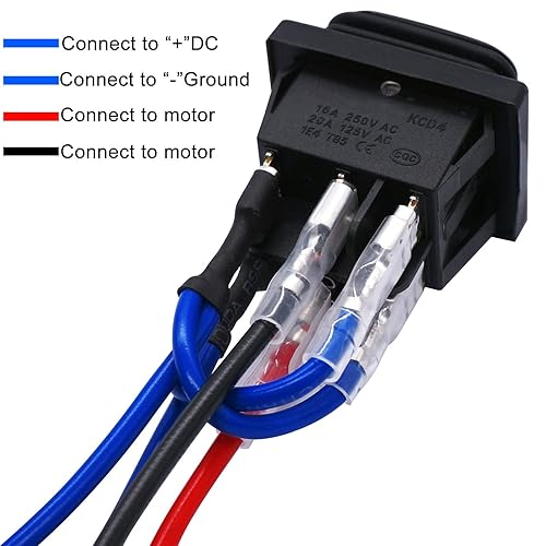 Miniatura 8 de TWTADE Interruptor de polaridad momentánea inversa impermeable DC 12V 10A Motor de control para polipasto, grúa, actuador lineal 6 pines 3