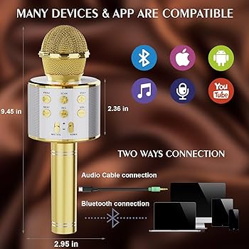 Amazon.com: Wireless Karaoke Mic Duo: 4-in-1 Bluetooth