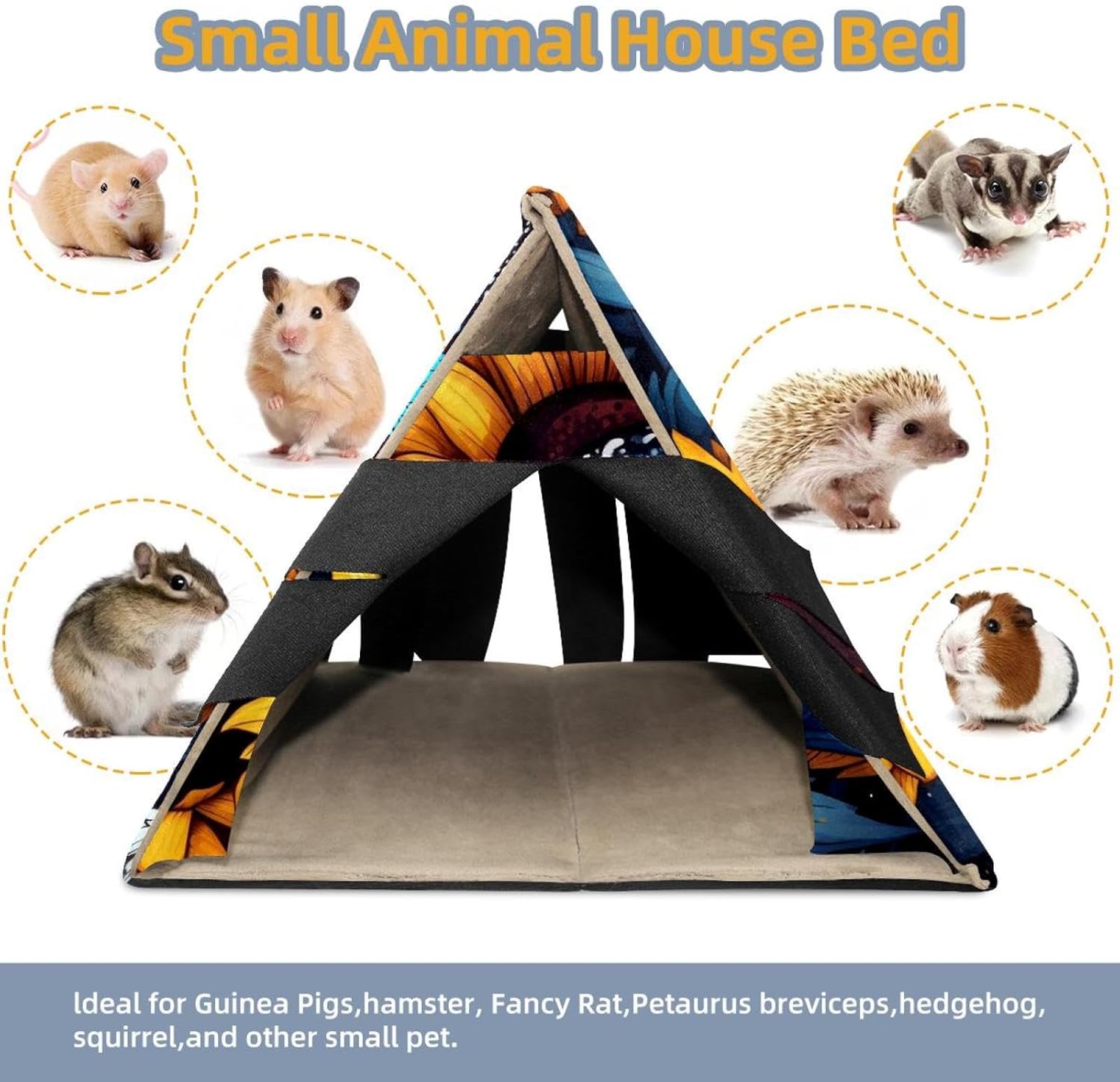 MAgiLL Guinea Pig Bed, Comfortable Hamster House, Hiding Place for Small pet Animals, Folding Bed nest, Suitable for Short Rabbits, Rabbits, Ferrets, mice, Hedgehogs, Chinchillas