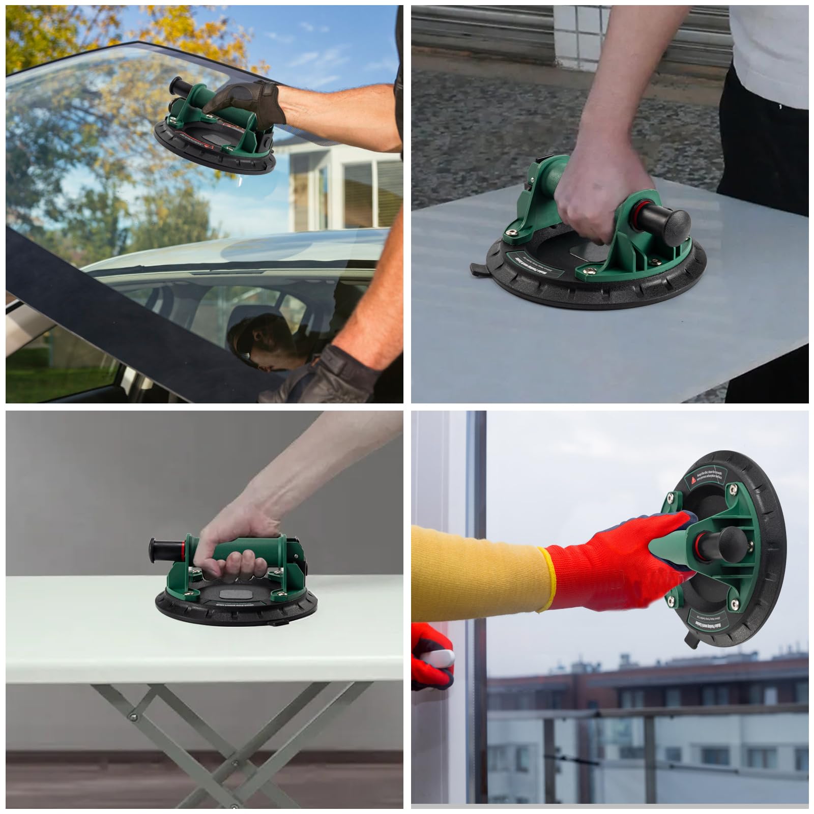 Ventosas de Vidrio de 8" (2 piezas) Herramienta de Elevación para Azulejos,Placas de Mármol y Productos Metálicos Incluye Caja de Herramientas(Carga Máxima de 150 kg)