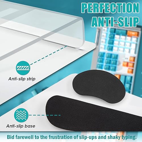 Miniatura 5 de Soporte para teclado y reposamuñecas para teclado, para escritura ergonómica cómoda, para oficina, computadora, laptop, juegos, elevador de teclado