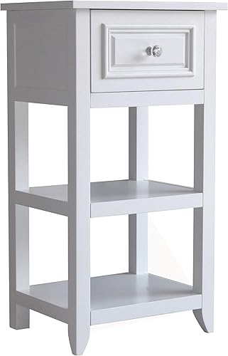 Elegant Home Fashions Dawson gabinete sobre piso, Madera, Blanco