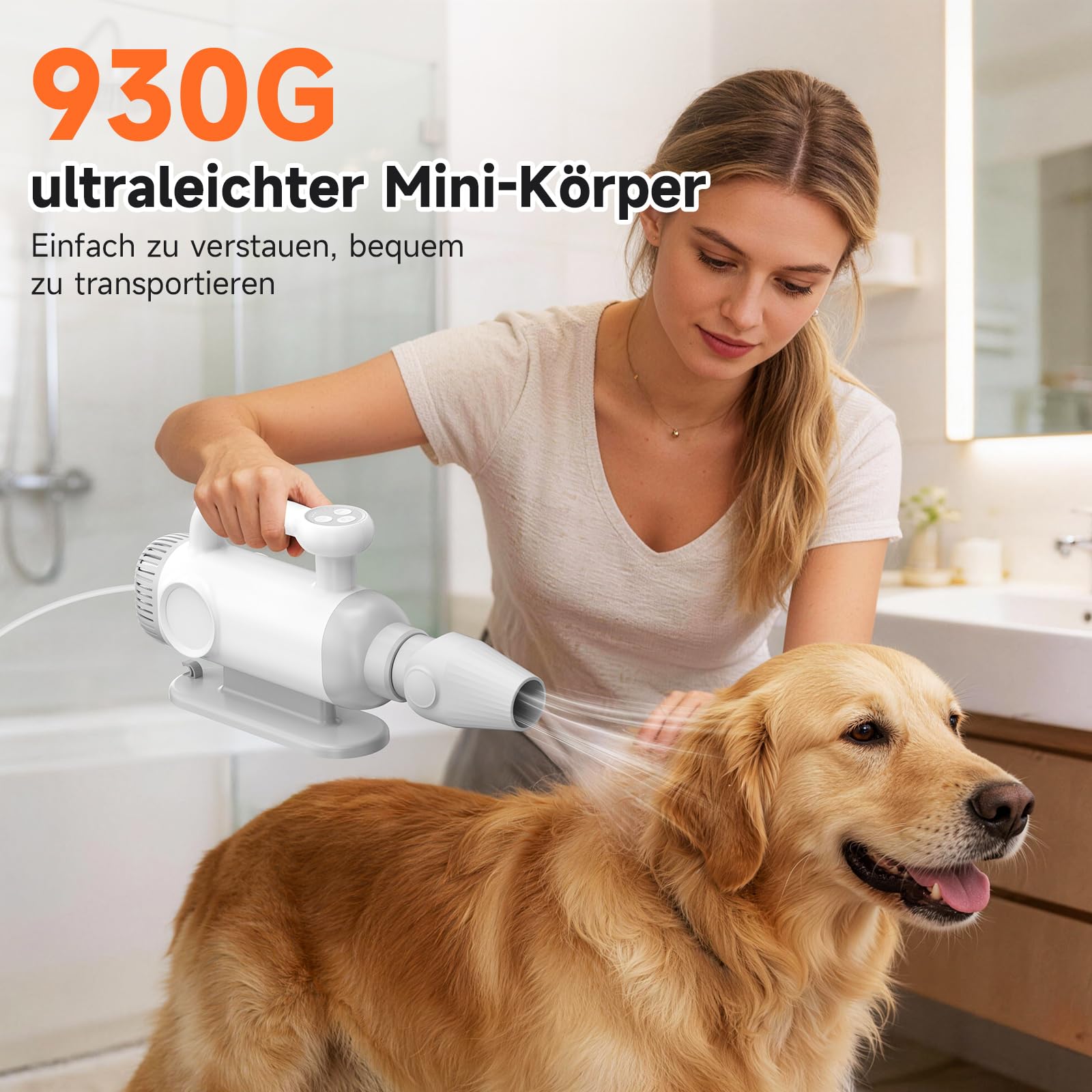 Hundeföhn 2200 W 100m/s mit Negativen Ionen