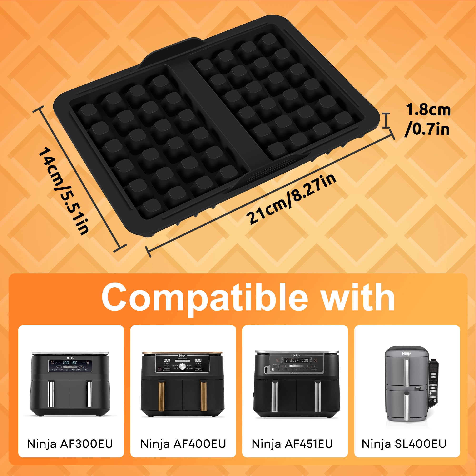 Accessori Friggitrice Ad Aria Ninja Cozary Stampi Per Waffle In