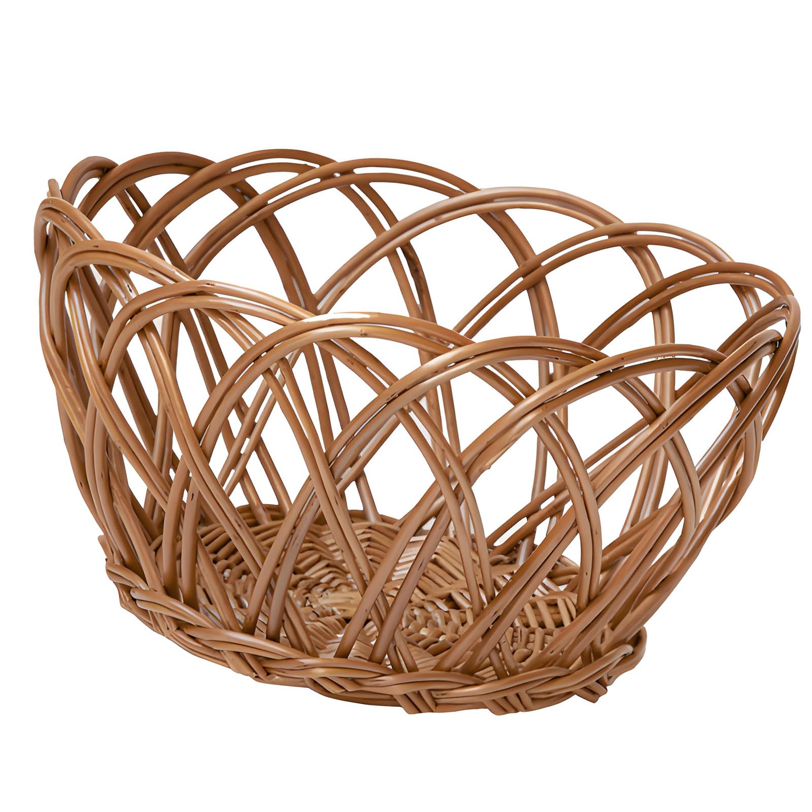 PANGBOER Handwoven Willow Storage Basket Natural Organizers for Home Bedroom Bathroom Clothes Toy Magazines Permanent Flexible Basket
