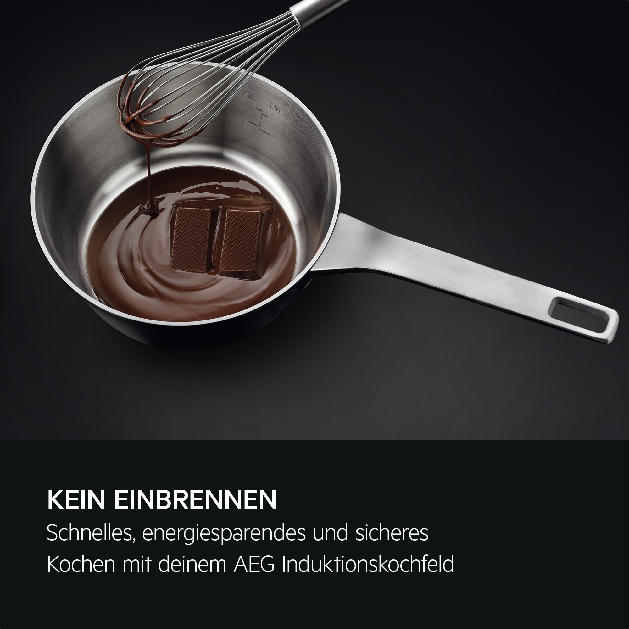 AEG Induktionskochfeld 80 cm SaphirMatt Testsieger ETM TII84B0FFZ | Bis zu 10x weniger sichtbare Kratzer, resistent gegen Fingerabdrücke, Made in Germany, schnelles Aufheizen mit PowerBoost