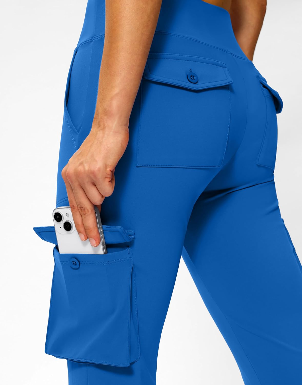 G Gradual Women's 6 Pockets High Waist Yoga Pants Stretch Cargo Flare Leggings for Fitness, Travel, Casual Wear - Image 4