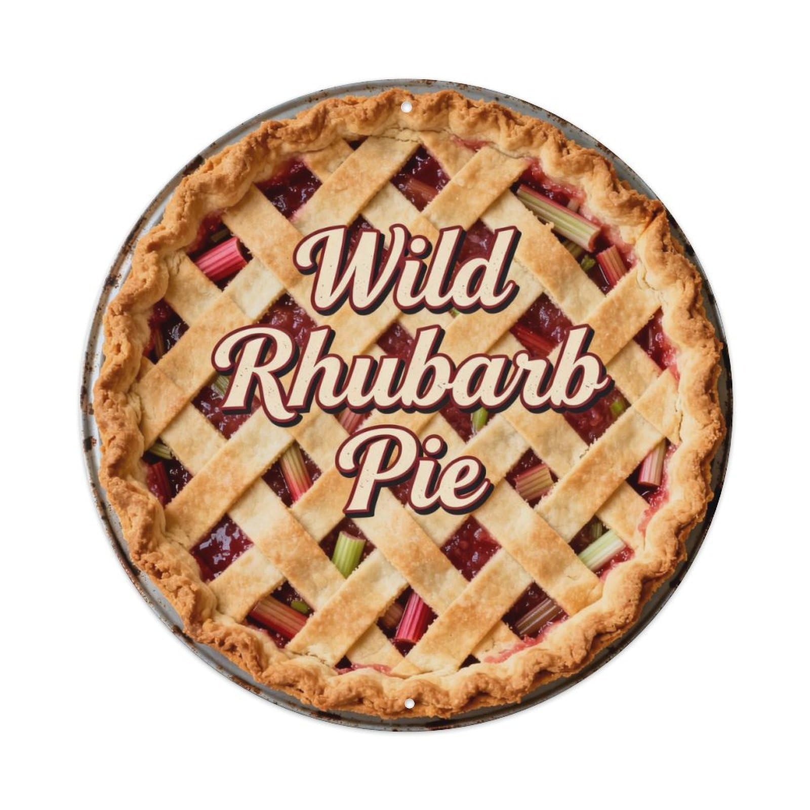 Wild Rhubarb Pie Metal Tin Sign Plaque