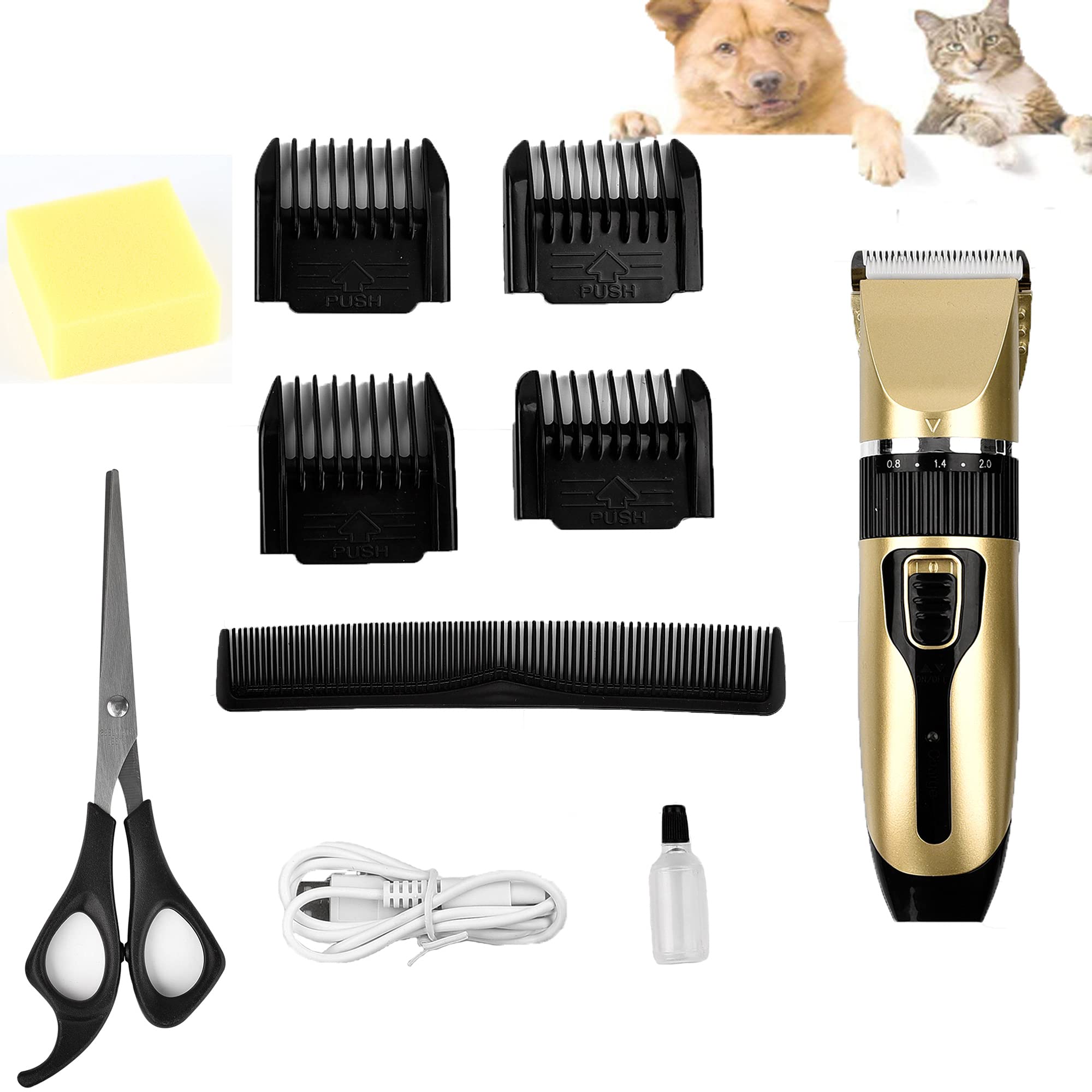 Electrical Pet Clipper Professional Grooming Kit Rechargeable Pet Cat Dog Hair Trimmer Shaver Cordless Set Animals Hair Cutting Machine