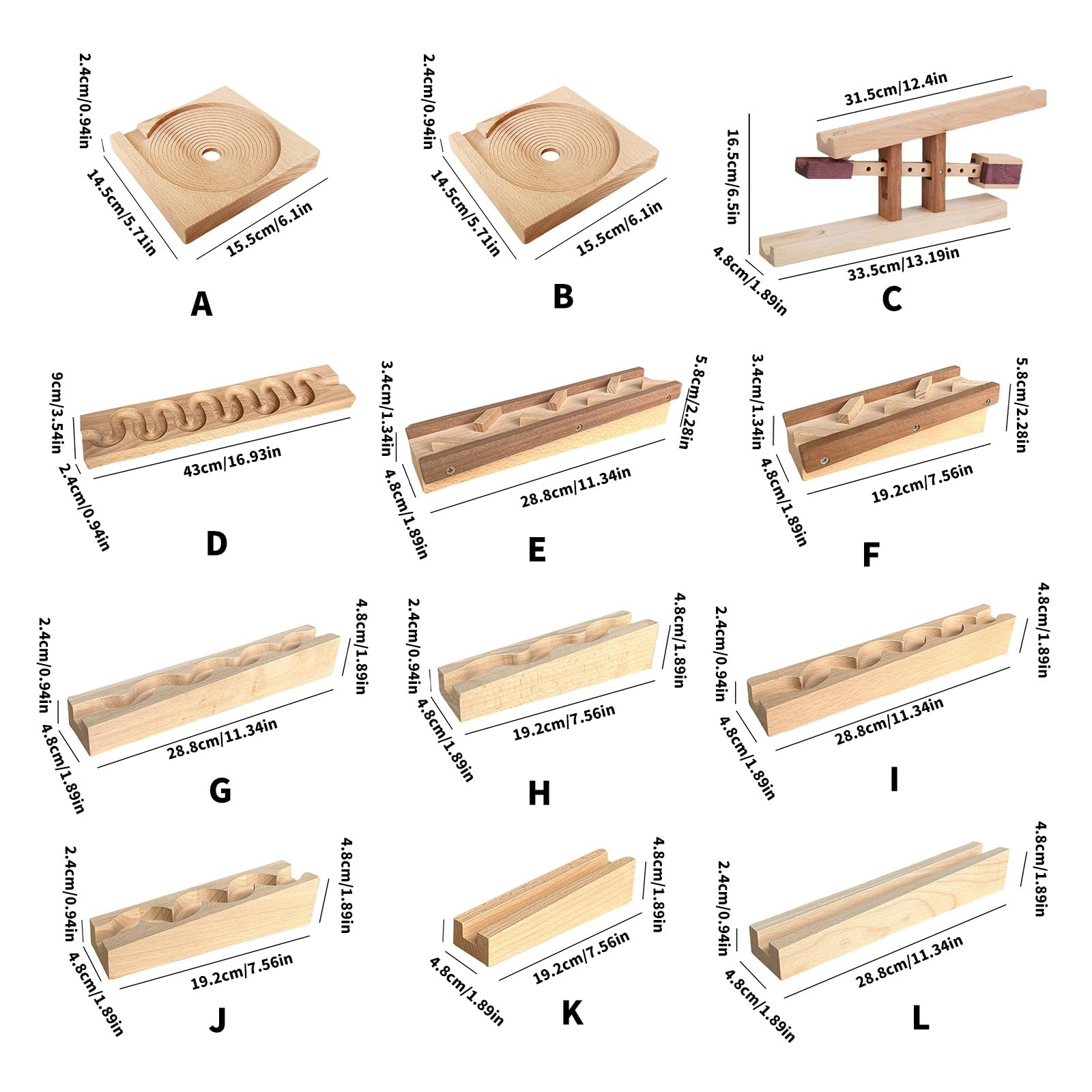 Holzklotz Rollenbahn, interaktives Brett mit Wendefunktion, fördert räumliches Bewusstsein und Kreativität Interaktives Board mit Wendefunktion
