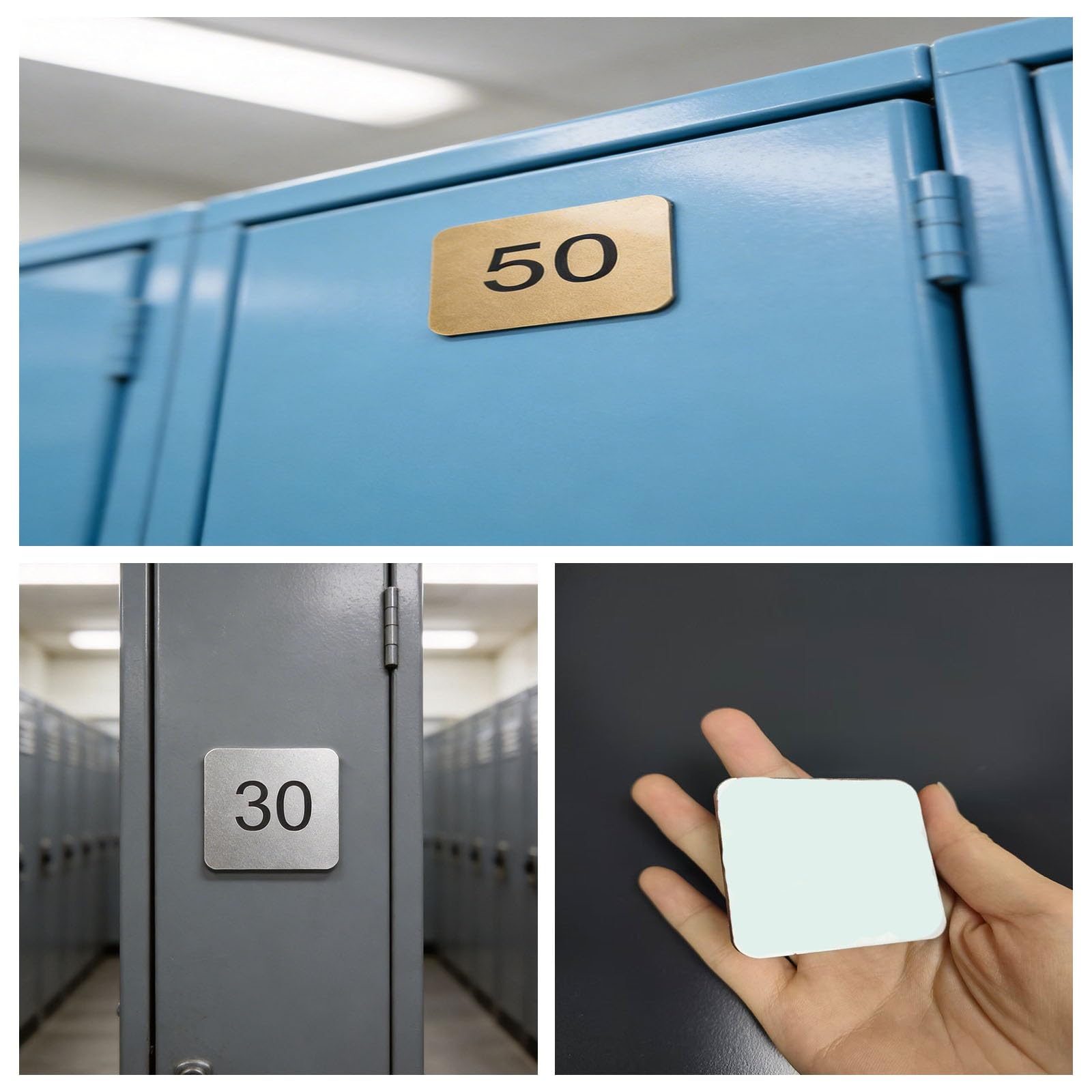numner Etiqueta Numerada De Casillero Rectangular Con Respaldo Autoadhesivo/placas De Número De Letrero Puerta Acrílica 1-10 1-50 Número(Gold-1-30,L 8 CM W 8 CM)