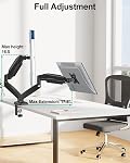 MOUNT PRO Dual Monitor Mount Fits 13 to 32 Inch Screen, Height Adjustable Monitor Stand for 2 Monitors, Full Motion Display Arm Holds up to 17. 6lbs Each, Computer Desk VESA Mount, Black