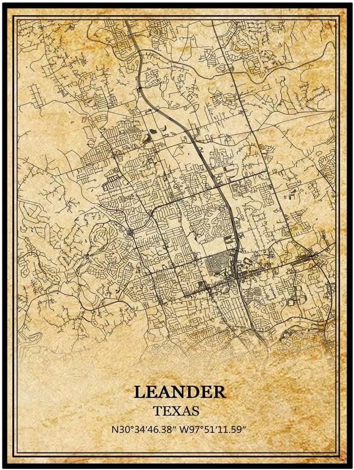 Amazon.com - TANOKCRS Leander Texas USA America Wall Art Vintage Print ...