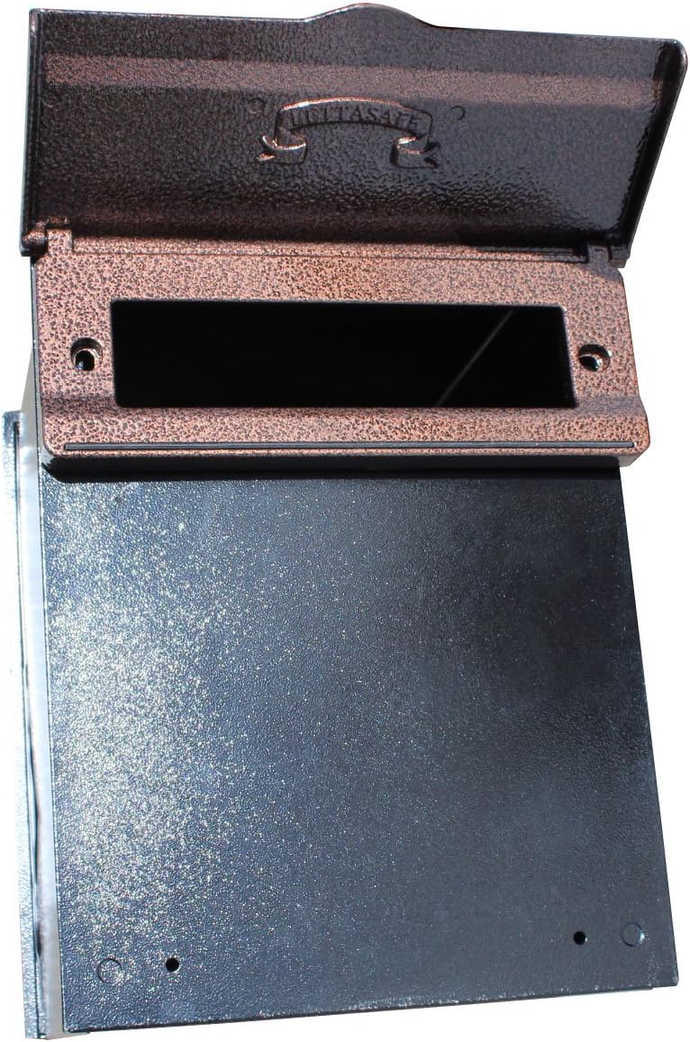 Qualarc LIB-AC-LM6-810 Liberty Rear Access Locking Mailbox with 8" to 10" Chute & Antique Copper Letter Plate