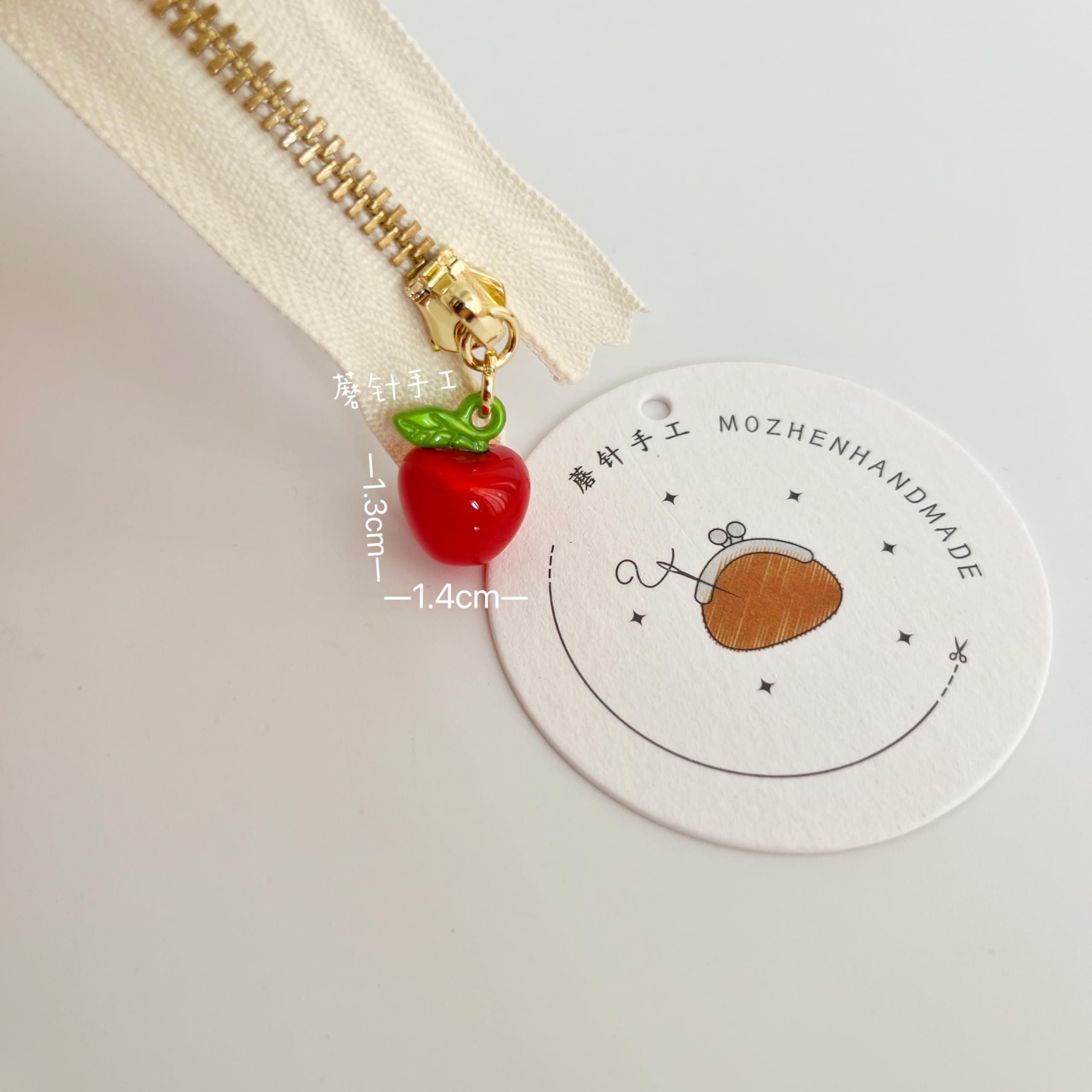 Amazon.co.jp: MOZHENHANDMADE かわいい赤いリンゴと緑の二重葉