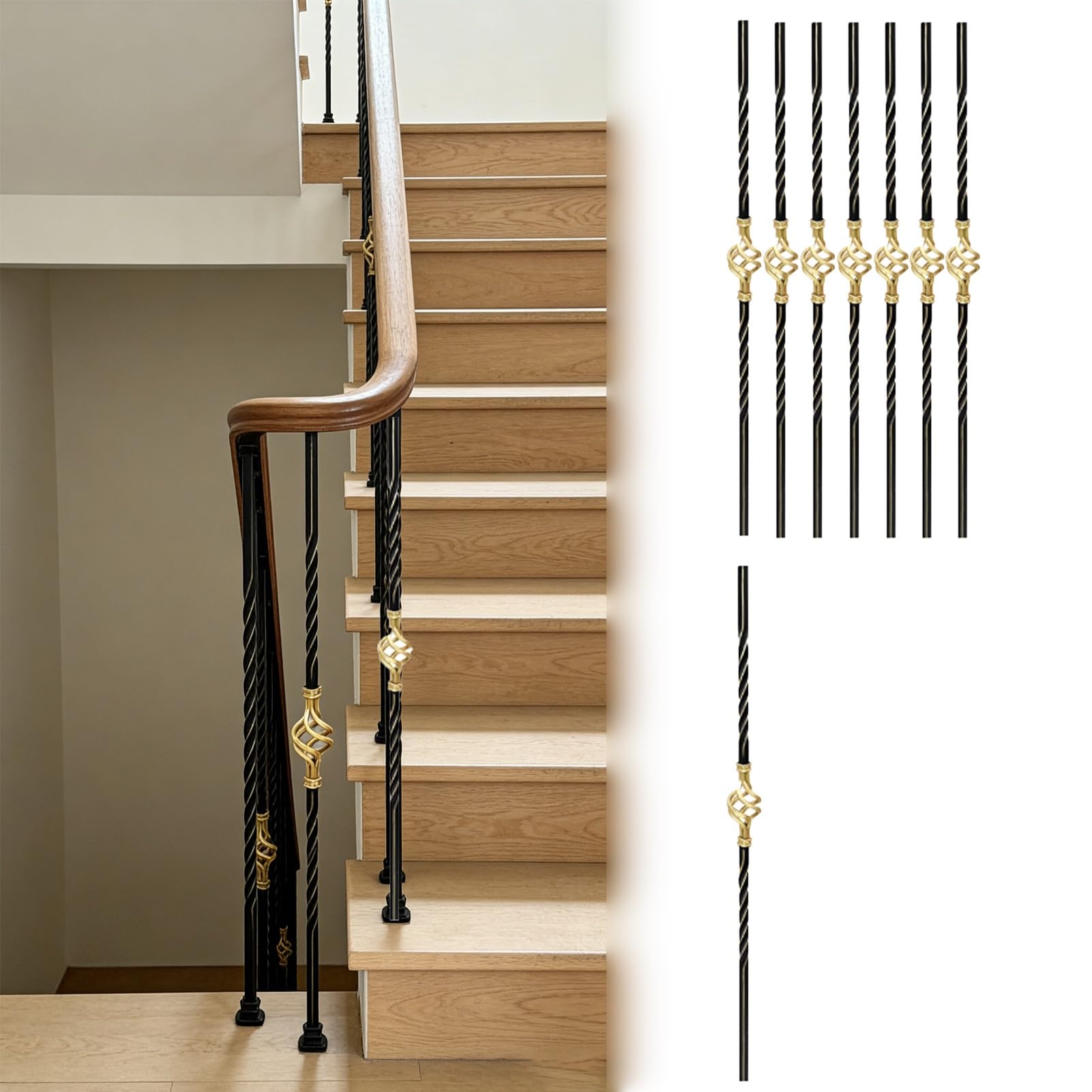 Balaustres para escaleras giratorios de barandillas residenciales
