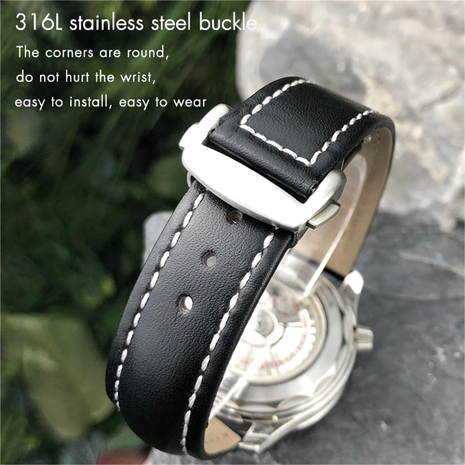 Bracelets en cuir 18 mm 19 mm 20 mm 21 mm 22 mm pour bracelet Omega montre bracelet noir bleu marron