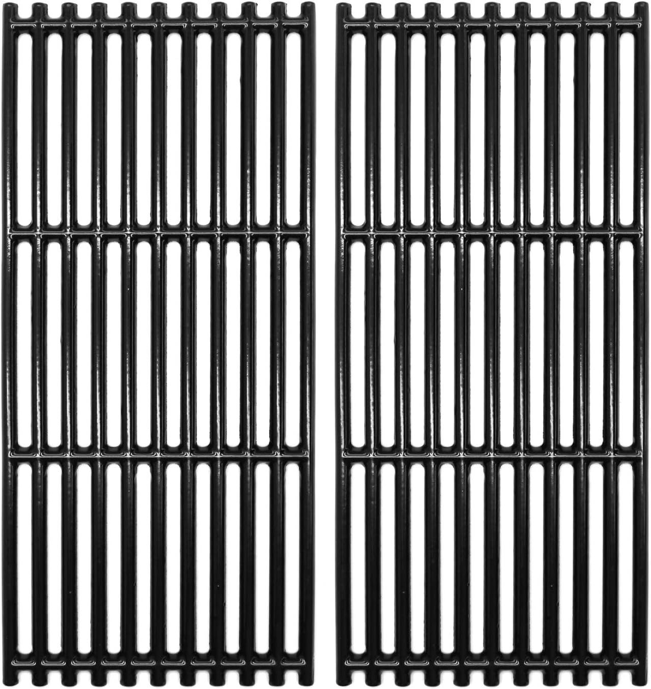 Hongso 18 1/4 inch Coated Cast Iron Grill Grates for Charbroil 463241013, 463241014, 466241013, 463243812, 466241014, 463270612, G526-0007-W1, Tru-Infrared 2 Burner Grills, PCB007