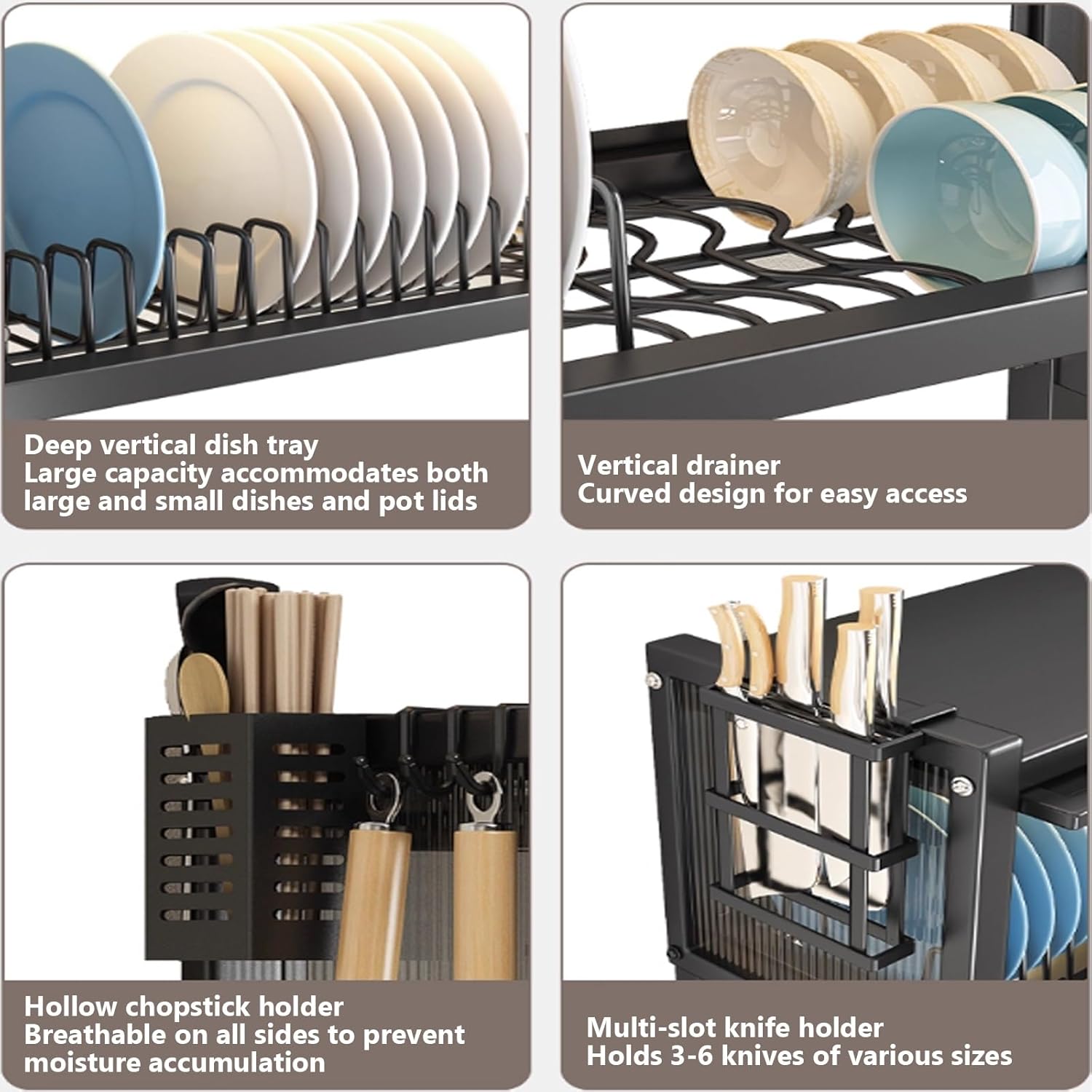 Dish Racks Kitchen Sink Rack countertop dustproof Rack Sink Above The Bowl Drain Rack Bowl and Dish Storage Rack,Over The Sink Dish Drying Rack,Drying Dish Rack(White,95cm/37.4in