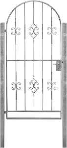 Emmtore Gartentor Mit Gewölbter Spitze - Stahl Hoftor 100x125 Cm Schwarz