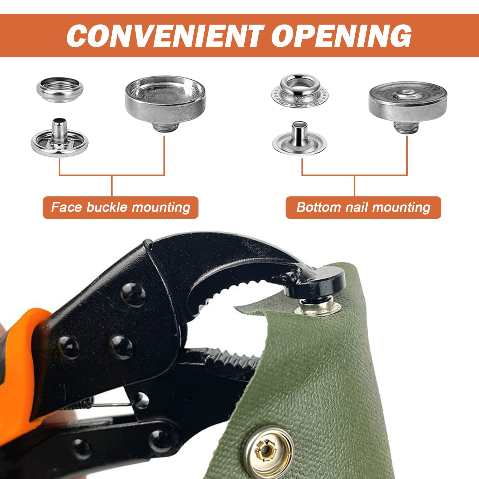 Set di 20 bottoni automatici da 15 mm per coperture barche, riparazione tela, lavori di cucito e chiusura in metallo
