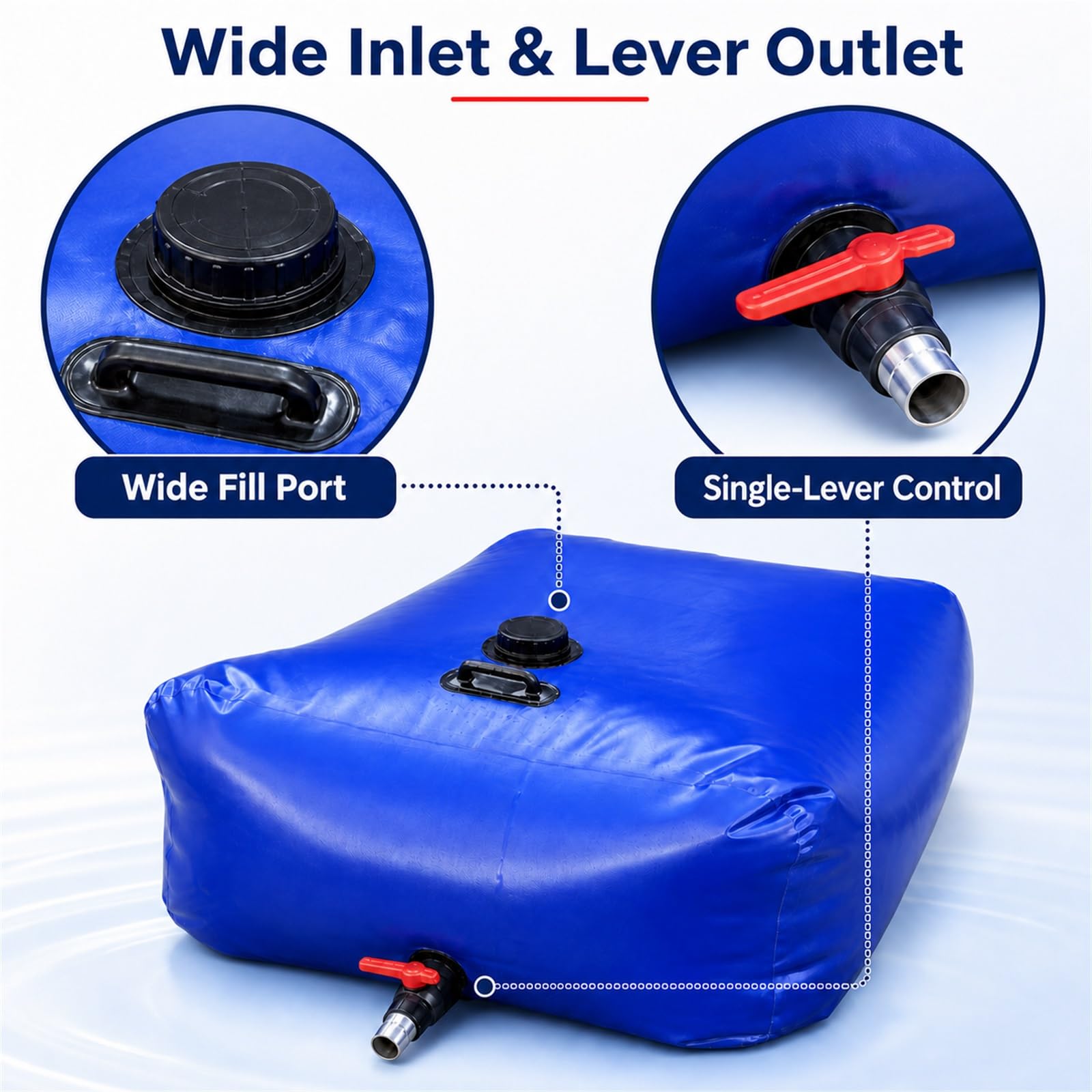 DepóSito De Agua Plegable con Grifo,Tanque Agua PortáTil Plegable,Contenedor De Almacenamiento De Agua Plegable PortáTil,FáCil De Usar,para Caravana Aplicable Al Almacenamiento
