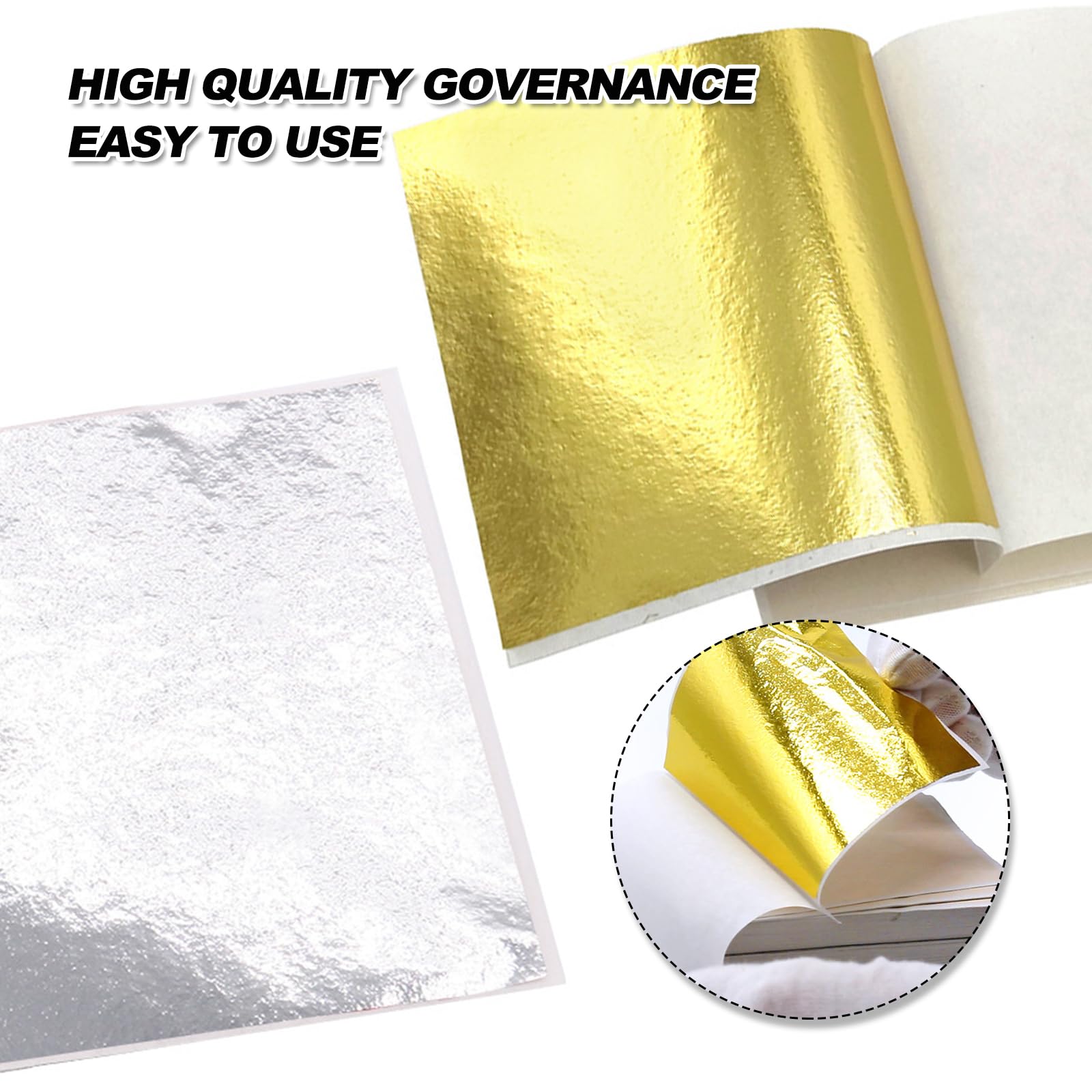 Xmart 200 Blattgold-Folien Zum Basteln – 14x14 Cm, Imitation, Mit Pinzetten & Bürsten