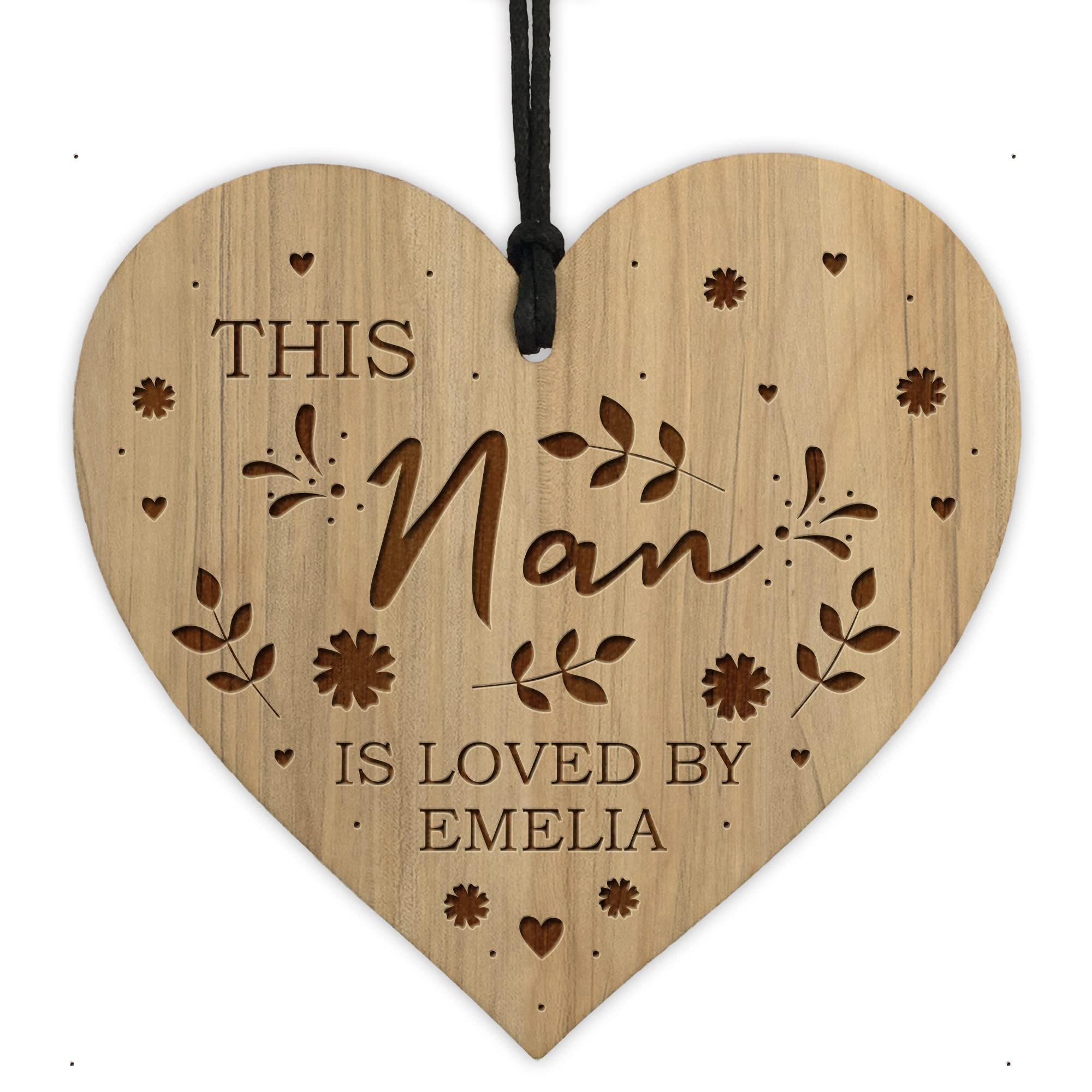 Red Ocean Nan Gifts For Birthday Christmas Personalised Engraved Heart Gift From Grandchildren Gift For Nan