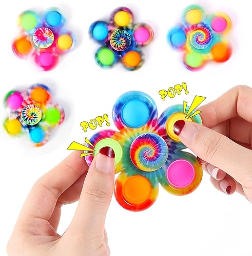 Miniatura 2 de Fidget Spinner Paquete de 4 juguetes sensoriales para niños y adultos, Fidget Spinners Ansiedad Alivio del estrés, TDAH Autismo Productos para niñas