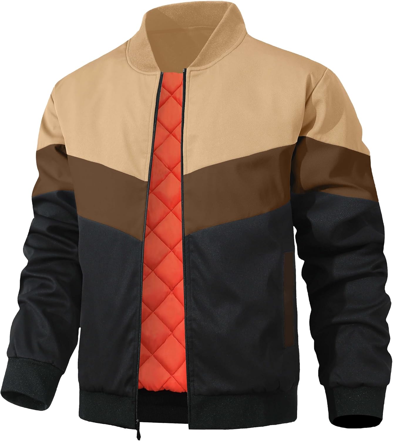 HYPESTFIT Mens Bomber Jacket Casual Windproof Fall Winter Outwear Quilted Insulated Padded Coats