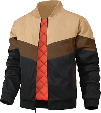 HYPESTFIT Mens Bomber Jacket Casual Windproof Fall Winter Outwear Quilted Insulated Padded Coats