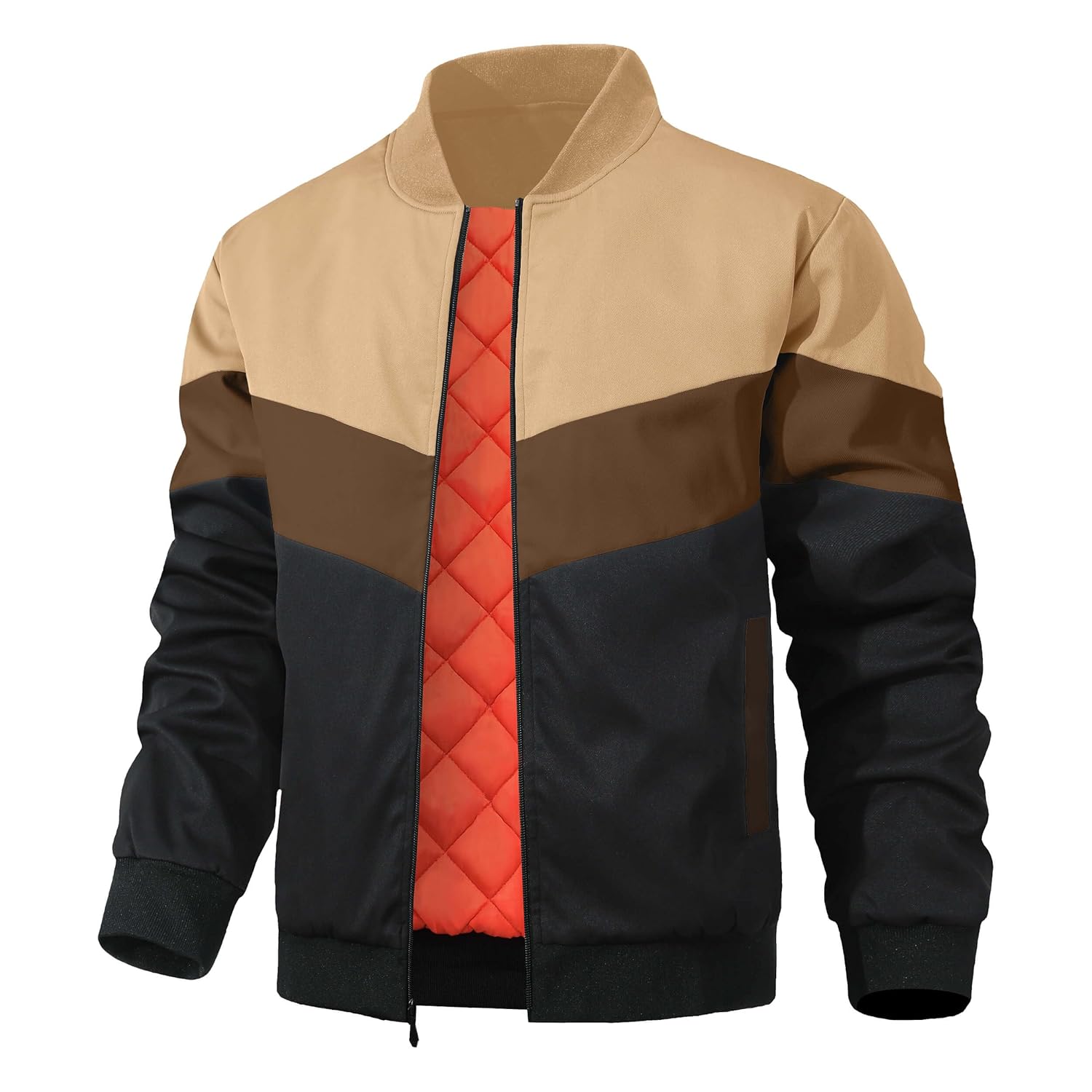 HYPESTFIT Mens Bomber Jacket Casual Windproof Fall Winter Outwear Quilted Insulated Padded Coats
