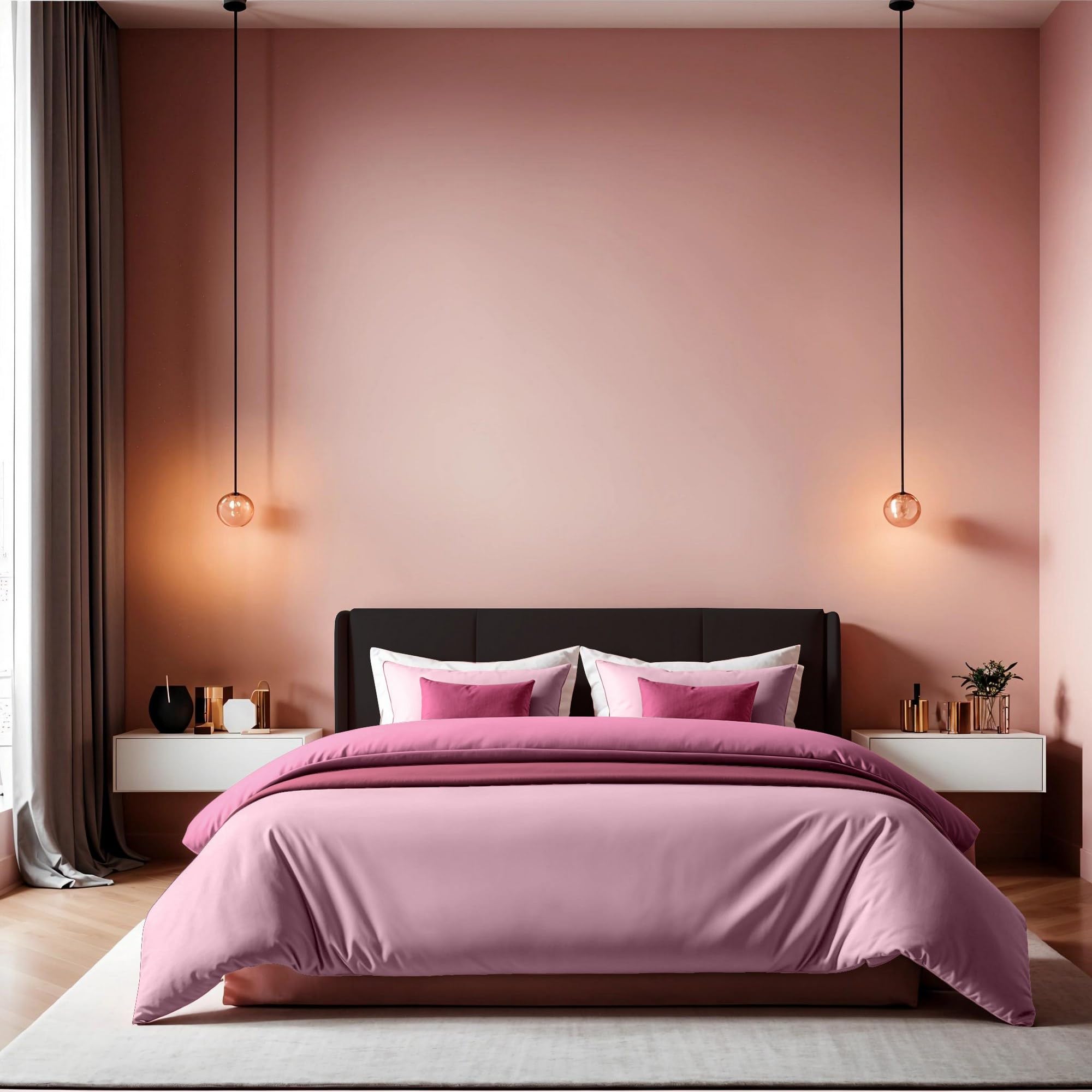 Elegant Dusty Rose Ranforce Double Quilt Cover (200 x 200 cm) | 100% Cotton, 155 Thread Count, Button Closure | Machine Washable at 30°C, Soft & Stylish